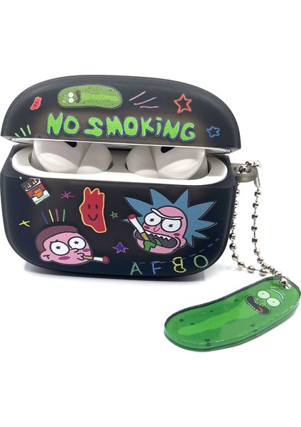 Airpods Pro 1/2. Nesil Uyumlu Sevilen Fantastik Çizgi Karakter Rick Morty Desenli Hediye Kılıf modelleri