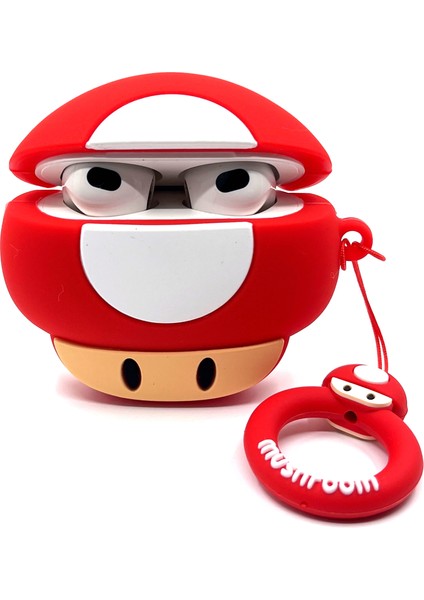 Airpods 3. Nesil Sevilen Oyun Konsolu Karakteri Mario Toad Karakter Tasarımlı Hediye Kılıf