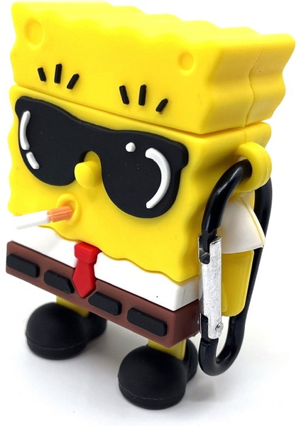 Airpods 1/2. Nesil Uyumlu Sevilen Çizgi Karakter Sungerbob Gözlük Tasarımlı Hediye Kılıf