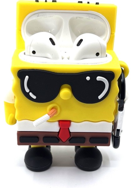 Airpods 1/2. Nesil Uyumlu Sevilen Çizgi Karakter Sungerbob Gözlük Tasarımlı Hediye Kılıf fırsatları