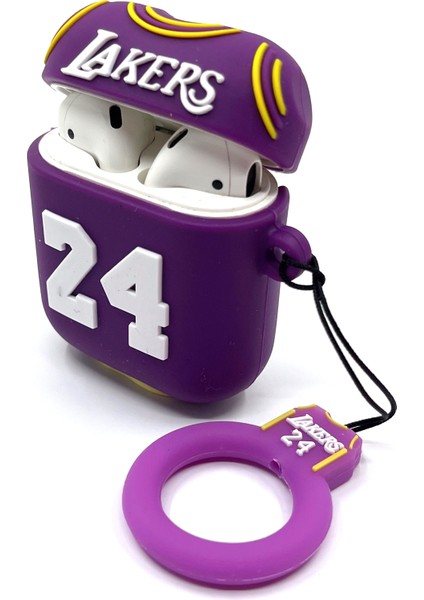 Airpods 1/2. Nesil Uyumlu Sevilen Basketbol Takımı Mor Lakers Forma Tasarımlı Nba Hediye Kılıf fırsatları