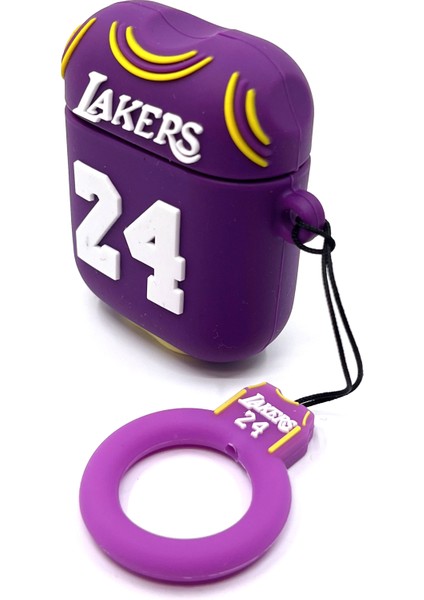 Airpods 1/2. Nesil Uyumlu Sevilen Basketbol Takımı Mor Lakers Forma Tasarımlı Nba Hediye Kılıf indirimleri