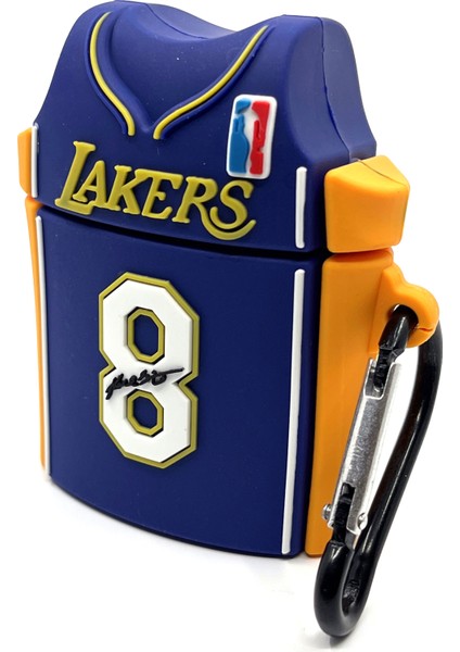 Airpods 1/2. Nesil Uyumlu Sevilen Basketbolcu Forması Mor Lakers 8 Tasarımlı Hediye Kılıf