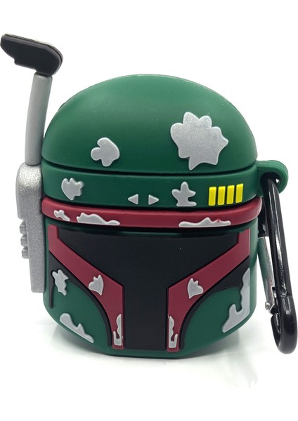 Airpods 1/2. Nesil Uyumlu Sevilen Yıldız Savaşları Mandalorian Boba Fett Tasarımlı Hediye Kılıf