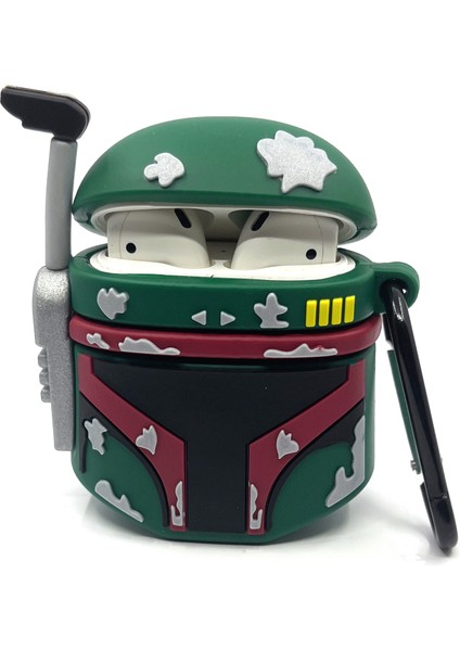 Airpods 1/2. Nesil Uyumlu Sevilen Yıldız Savaşları Mandalorian Boba Fett Tasarımlı Hediye Kılıf fiyatları