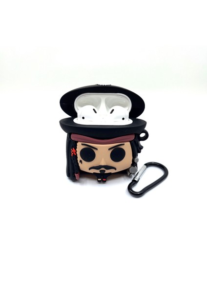 Airpods 1/2. Nesil Uyumlu Çılgın Korsan Jack Sparrow Tasarımlı Hediye Kılıf