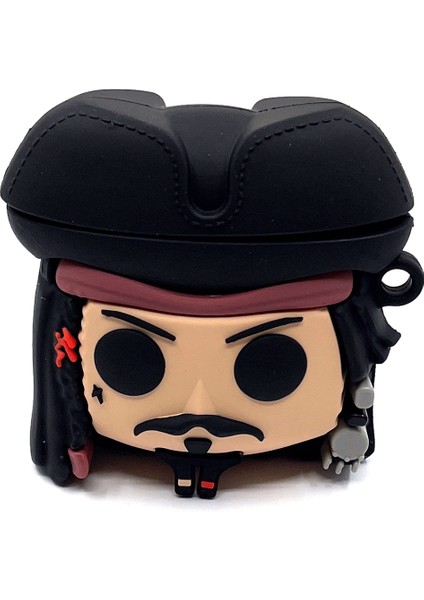 Airpods 1/2. Nesil Uyumlu Çılgın Korsan Jack Sparrow Tasarımlı Hediye Kılıf