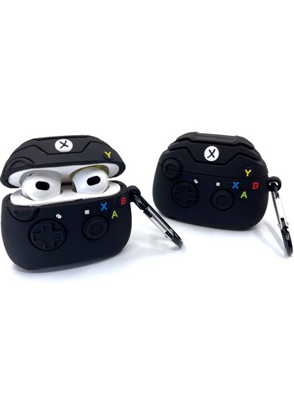 Airpods 3. Nesil Uyumlu Oyun Konsolu Tasarımlı Siyah Hediye Kılıf