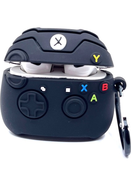 Airpods 3. Nesil Uyumlu Oyun Konsolu Tasarımlı Siyah Hediye Kılıf modelleri