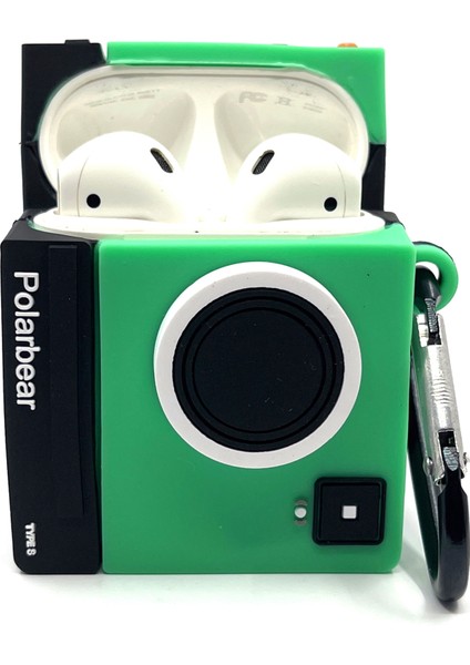 Airpods 1/2. Nesil Uyumlu Kamera Mint Yeşili Polarbear Tasarımlı Hediye Kılıf indirimleri