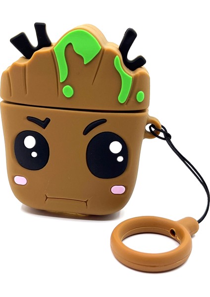 Airpods 1/2. Nesil Uyumlu Sevilen Karakter Baby Groot Ağaç Tasarımlı Hediye Kılıf