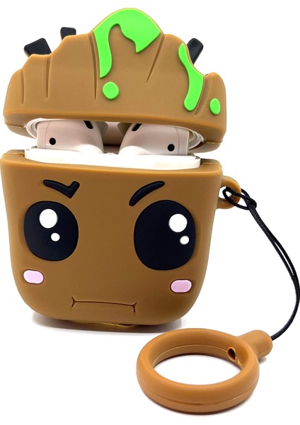 Airpods 1/2. Nesil Uyumlu Sevilen Karakter Baby Groot Ağaç Tasarımlı Hediye Kılıf modelleri