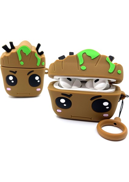 Airpods Pro 1/2. Nesil Uyumlu Sevilen Karakter Baby Groot Ağaç Tasarımlı Hediye Kılıf