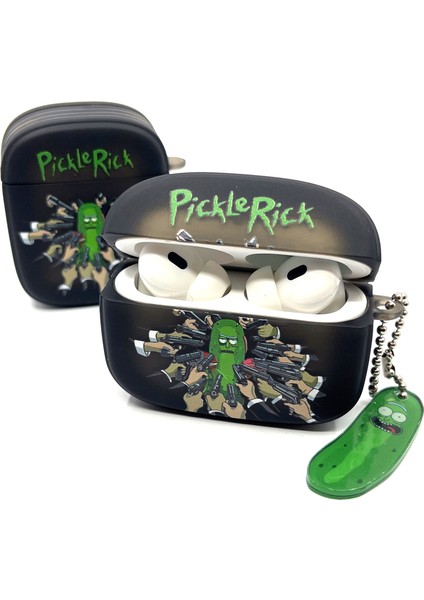 Airpods Pro 1/2. Nesil Uyumlu Sevilen Fantastik Karakter Rick Pickle Black Hediye Kılıf