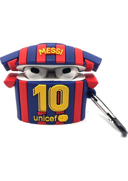 Airpods 3. Nesil Uyumlu Sevilen Futbolcu Messi Forması Tasarımlı Hediye Kılıf modelleri
