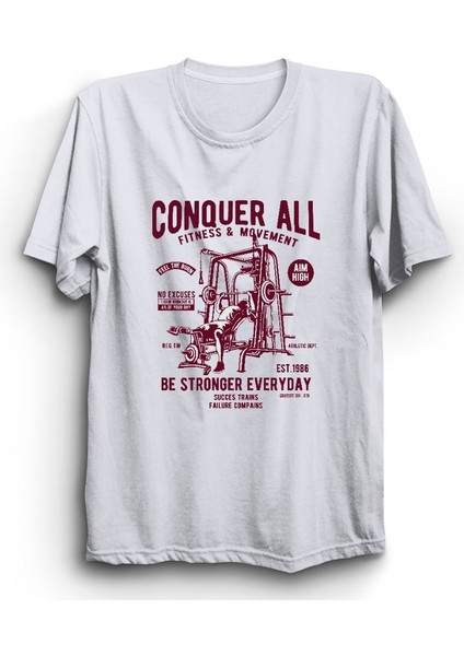 Body Building, Vücüt Geliştirme, Conquer All Tişört