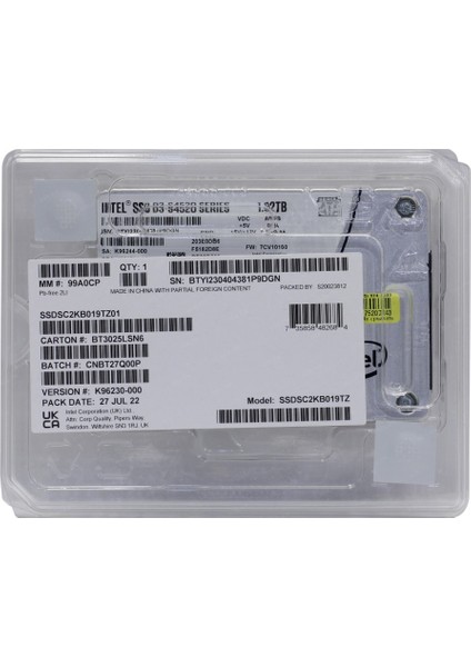 D3-S4520 1.92TB Sata 3 SSD SSDSC2KB019TZ01