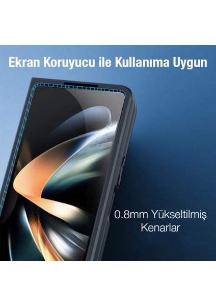 Lens Korumalı Parmak Izi Bırakmaz Sert Pc-Tpu Samsung Z Fold 4 5g Kılıf Hidrofobik Soft Kılıf