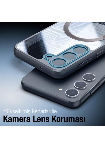 Lens Korumalı Mıknatıslı Magsafe Uyumlu Samsung S23 Plus Kılıf Pc-Tpu Kılıf Parmak Izi Bırakmaz