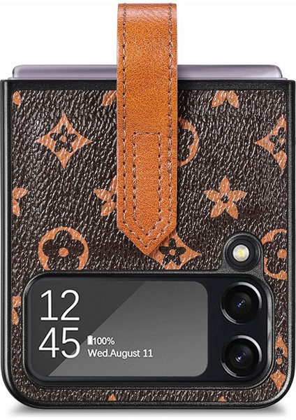 Deri Telefon Kılıfı Için Samsung Galaxy Z Flip 4 (Yurt Dışından)