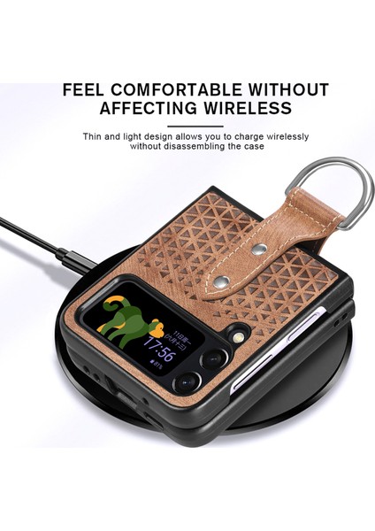 Deri Telefon Kılıfı Için Samsung Galaxy Z Flip 4 (Yurt Dışından) modelleri
