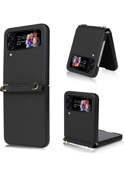Deri Telefon Kılıfı Için Samsung Galaxy Z Flip 4 With Kemerle (Yurt Dışından)