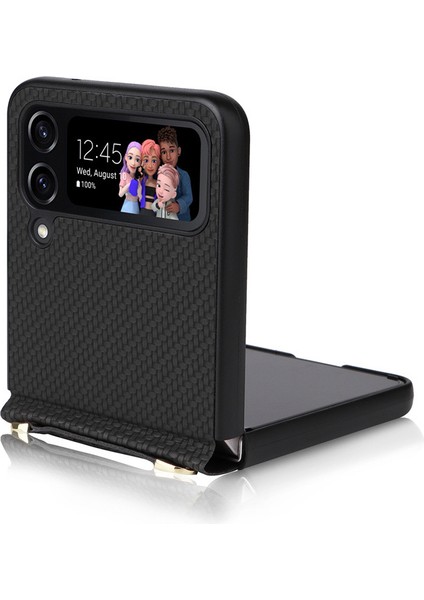 Deri Telefon Kılıfı Için Samsung Galaxy Z Flip 4 With Kemerle (Yurt Dışından)