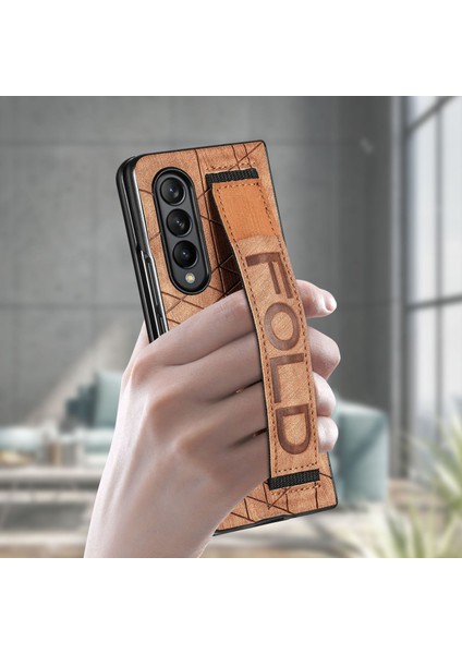 Deri Telefon Kılıfı Için Samsung Galaxy Z Fold 4 Kalem Yuvası ve Kemer ile (Yurt Dışından)