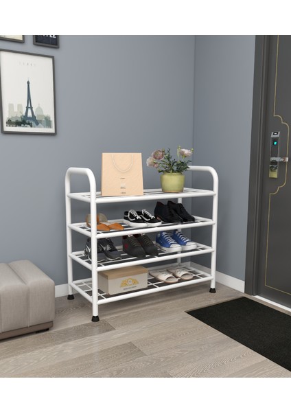 Çağla 4 Katlı Ayakkabılık Düzenleyici Çok Amaçlı Raf Konsept Metal Raf