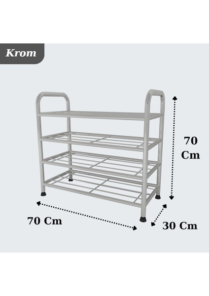 Çağla 4 Katlı Ayakkabılık Düzenleyici Çok Amaçlı Raf Konsept Metal Raf indirimleri