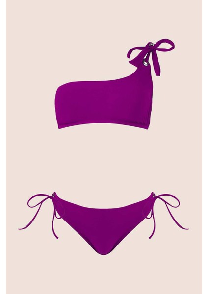 3405 Mor Tek Omuz Bikini Takımı fırsatları