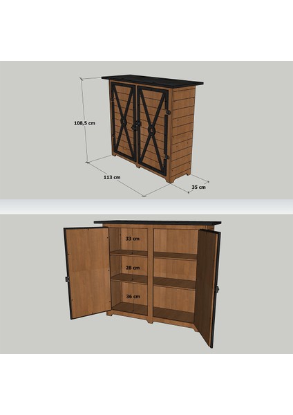 Ahşap Bahçe Depolama Dolabı (Küçük)