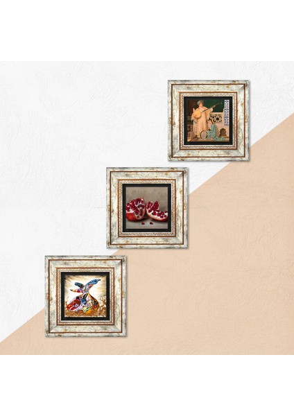 İki Müzisyen Kız Tablosu, Semazen, Nar Taş Duvar Tablosu Çerçeveli Duvar Dekoru 3 Parça Tablo Seti Wall Art T3-852 indirimleri