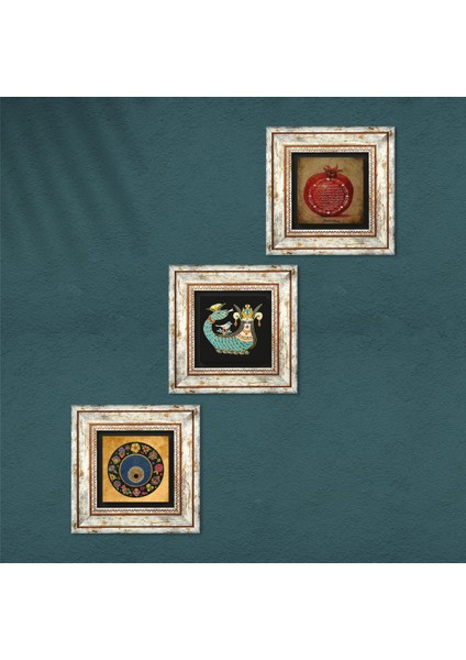 Nazar Boncuğu, Bereket Duası, Şahmeran Çerçeveli Taş Duvar Tablosu 3’lü Set - Dekoratif Modern Sanat, Ev ve Ofis Dekoru |TK3-275| fırsatları