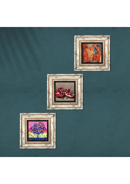 Picasso Avignonlu Kızlar, Karla Gerard Hayat Ağacı, Nar Taş Duvar Tablosu Çerçeveli Duvar Dekoru 3 Parça Tablo Seti Wall Art T3-1075 fırsatları