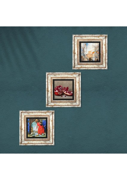 Salvador Dalí, Kaplumbağa Terbiyecisi, Nar Taş Duvar Tablosu Çerçeveli Duvar Dekoru 3 Parça Tablo Seti Wall Art T3-1581 fırsatları
