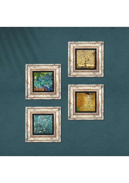 Gustav Klimt, Van Gogh Taş Duvar Tablosu Çerçeveli Duvar Dekoru 4 Parça Tablo Seti Wall Art T4-678 fırsatları