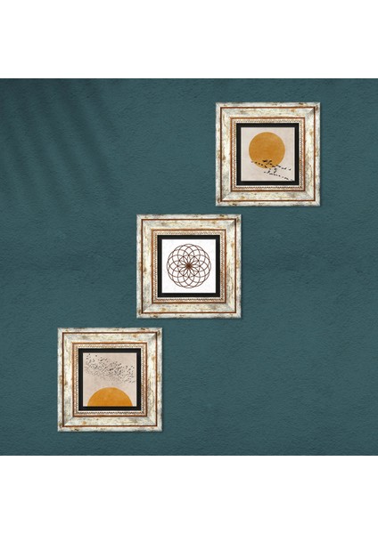 Minimalist, Yaşam Çiçeği Taş Duvar Tablosu Çerçeveli Duvar Dekoru 3 Parça Tablo Seti Wall Art T3-1938 fırsatları
