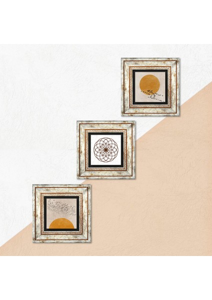 Minimalist, Yaşam Çiçeği Taş Duvar Tablosu Çerçeveli Duvar Dekoru 3 Parça Tablo Seti Wall Art T3-1938 indirimleri