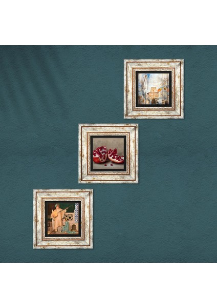 Salvador Dalí Amerika’nın Keşfi, İki Müzisyen Kız, Nar Taş Duvar Tablosu Çerçeveli Duvar Dekoru 3 Parça Tablo Seti Wall Art T3-1518 fırsatları