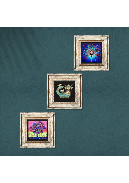 Hayat Ağacı, Şahmeran Çerçeveli Taş Duvar Tablosu 3’lü Set - Dekoratif Modern Sanat, Ev ve Ofis Dekoru |TK3-108| fırsatları