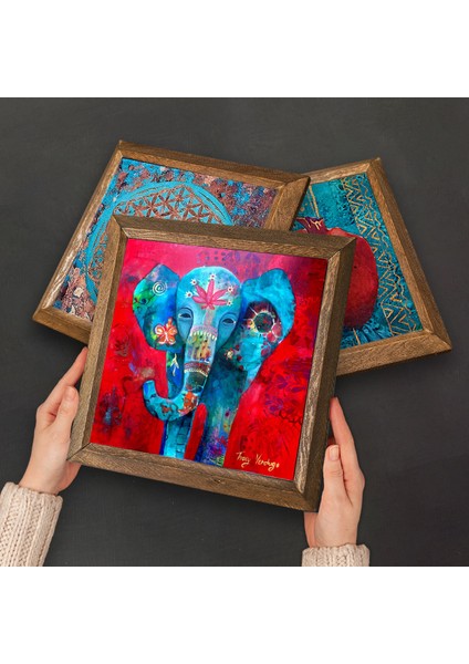 Stone Fil, Yaşam Çiçeği, Şahmeran Ahşap Çerçeveli Taş Duvar Tablosu 3’lü Set – 25x25 cm Dekoratif Modern Sanat – Ev ve Ofis Dekoru |W3-78| fırsatları