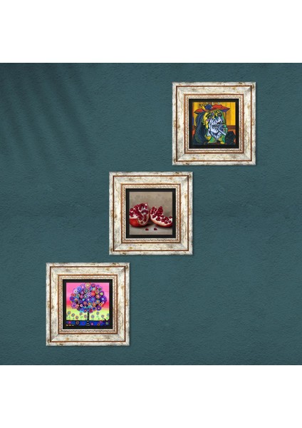 Picasso Ağlayan Kadın, Karla Gerard Hayat Ağacı, Nar Taş Duvar Tablosu Çerçeveli Duvar Dekoru 3 Parça Tablo Seti Wall Art T3-1076 fırsatları