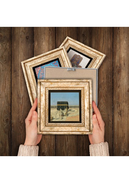 Stone Semazen, Hayat Ağacı, Lale, Kabe-i Muazzama Çerçeveli Taş Duvar Tablosu 4’lü Set - Dekoratif Modern Sanat, Ev ve Ofis Dekoru |TK4-400| modelleri