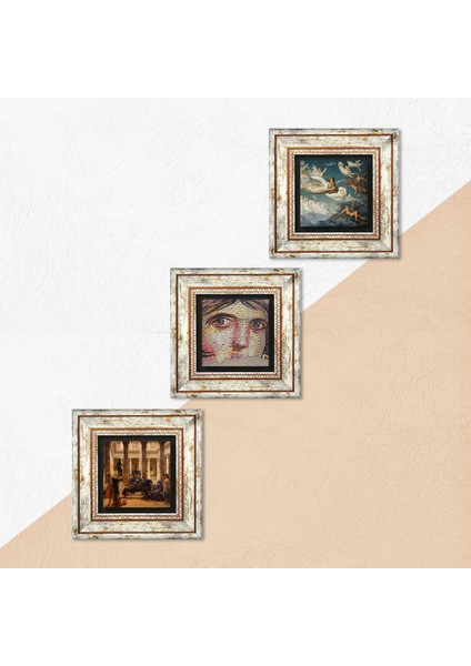 Çingene Kızı, Bir Roma Sanat Aşığı, Ruhların Geçişi Taş Duvar Tablosu Çerçeveli Duvar Dekoru 3 Parça Tablo Seti Wall Art T3-148 indirimleri