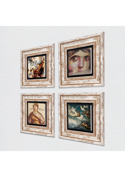 Stone Soteria, Çingene Kızı, Ruhların Geçişi, Aziz Stephen Üçlemesi Çerçeveli Taş Duvar Tablosu 4’lü Set - Dekoratif Modern Sanat, Ev ve Ofis Dekoru |TK4-143| fiyatları