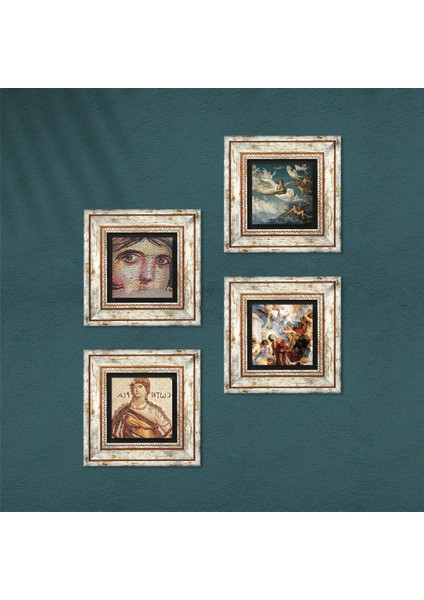 Stone Soteria, Çingene Kızı, Ruhların Geçişi, Aziz Stephen Üçlemesi Çerçeveli Taş Duvar Tablosu 4’lü Set - Dekoratif Modern Sanat, Ev ve Ofis Dekoru |TK4-143| fırsatları