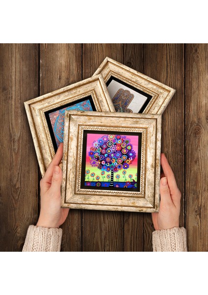 Stone Hayat Ağacı Çerçeveli Taş Duvar Tablosu 3’lü Set - Dekoratif Modern Sanat, Ev ve Ofis Dekoru |TK3-166| modelleri