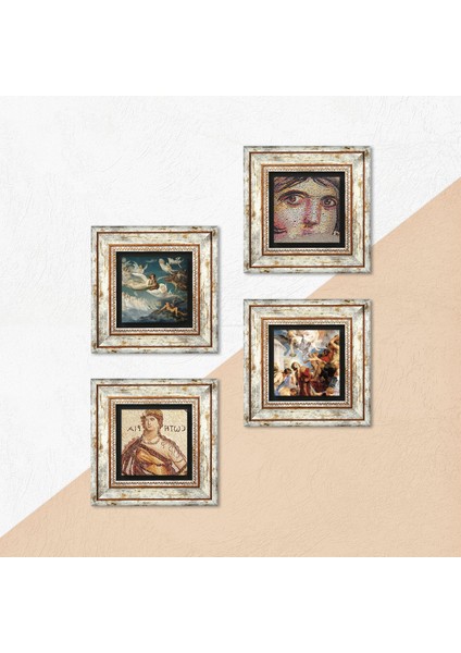 Stone Soteria, Çingene Kızı, Ruhların Geçişi, Aziz Stephen Üçlemesi Çerçeveli Taş Duvar Tablosu 4’lü Set - Dekoratif Modern Sanat, Ev ve Ofis Dekoru |TK4-143| indirimleri