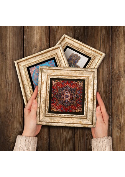 Desen, Nar Taş Duvar Tablosu Çerçeveli Duvar Dekoru 3 Parça Tablo Seti Wall Art T3-1809